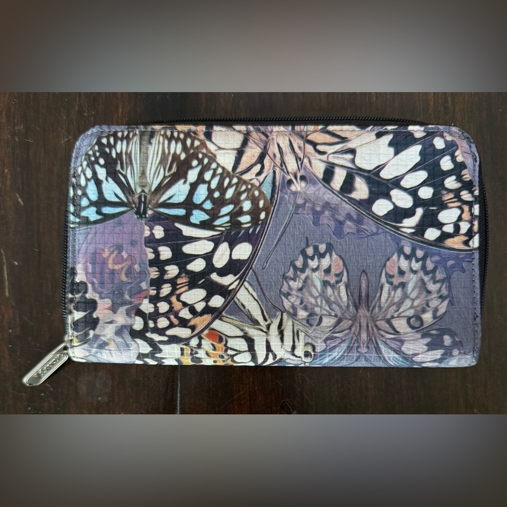 LeSportsac Multicolor Butterfly Zip Around Wallet - Picture 2 of 6